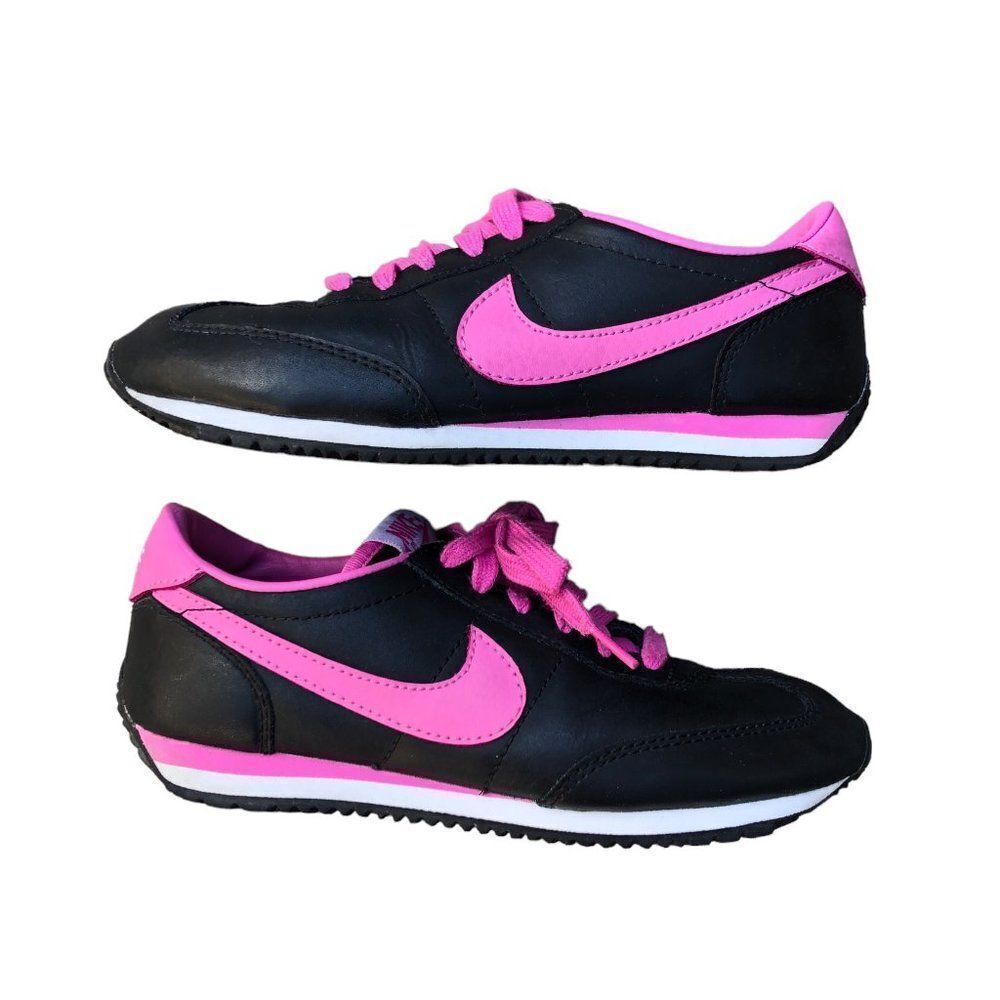 Vintage 2007 Nike Cortez Black Pink Size 6.5